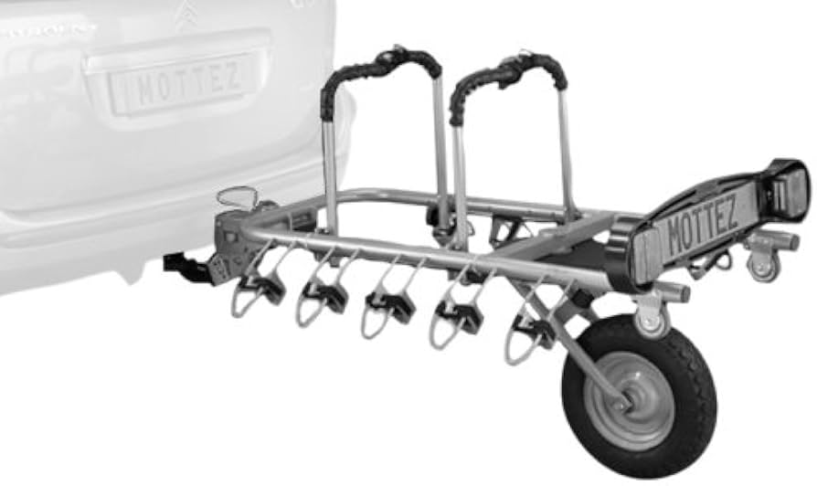 Portabicicletas de una rueda con bola de remolque Mottez para 5 bicicletas