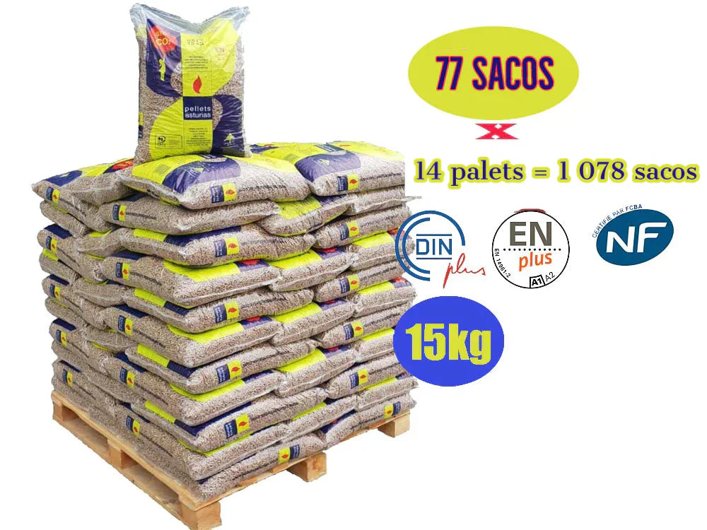 Pellets asturias – 14 Palets de 1078 Sacos de 15kg