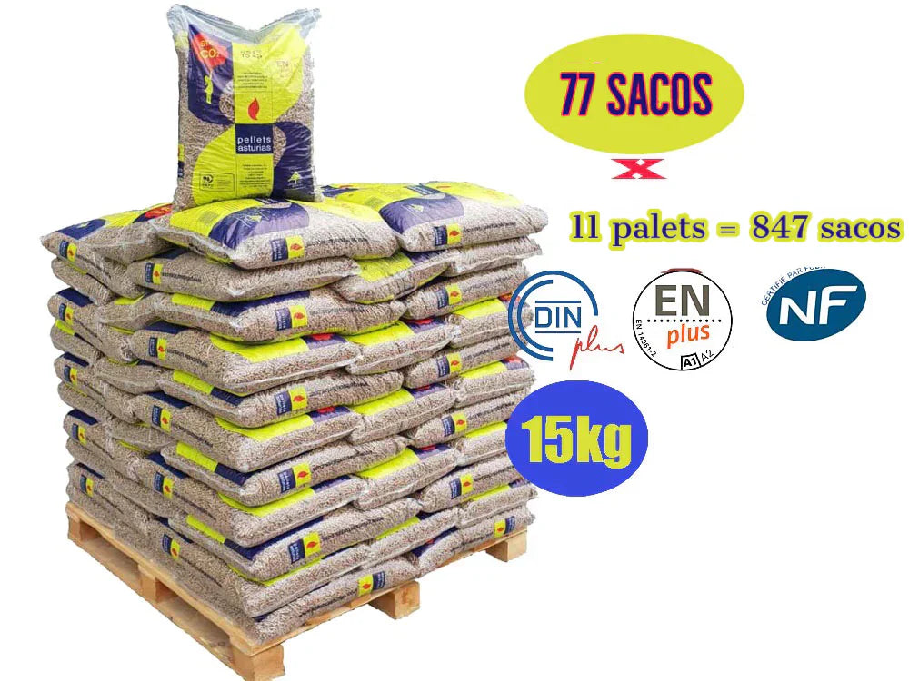 Pellets asturias – 11 Palets de 847 Sacos de 15kg