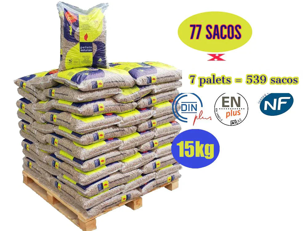 Pellets asturias – 7 Palets de 539 Sacos de 15kg