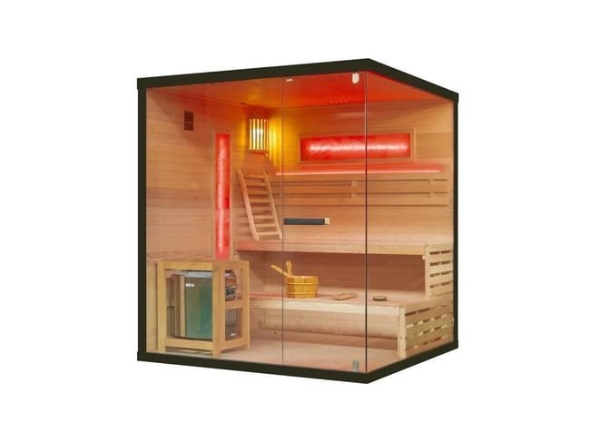 Espacio de bienestar para tu hogar: sauna finlandesa con diseño elegante y beneficios terapéuticos, con luz LED