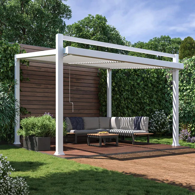 Pérgola de aluminio Odyssea blanco de 319×380 cm