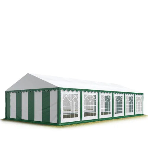 Carpa para fiestas, PVC 700, 6×12 m verde oscuro-blanco