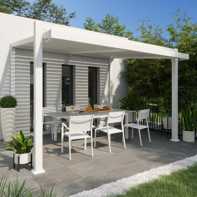 Pérgola de aluminio Odyssea blanco de 319×380 cm