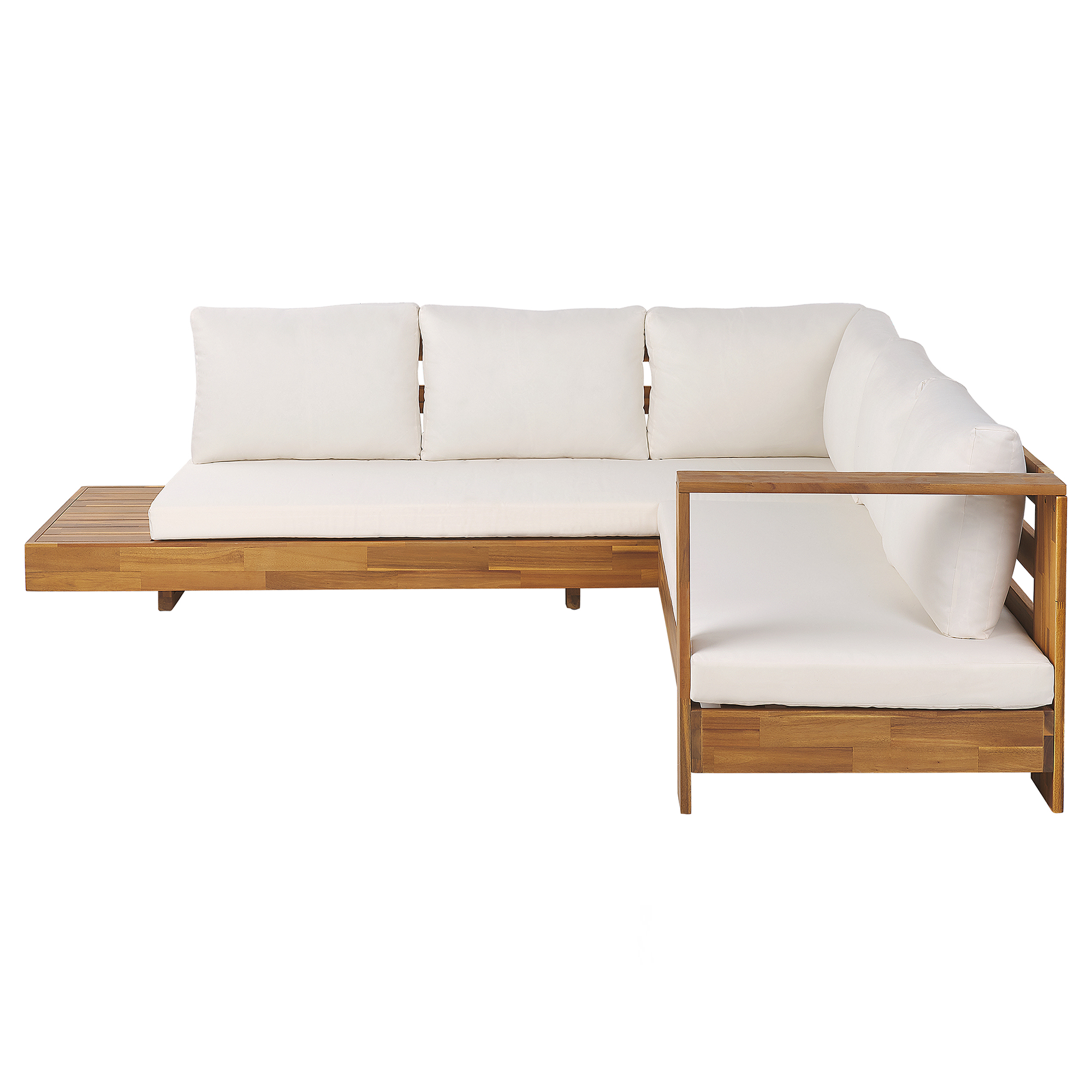 Beliani Sofá esquinero de jardín 5 plazas MARETTIMO Izquierda Madera de acacia certificada Marrón