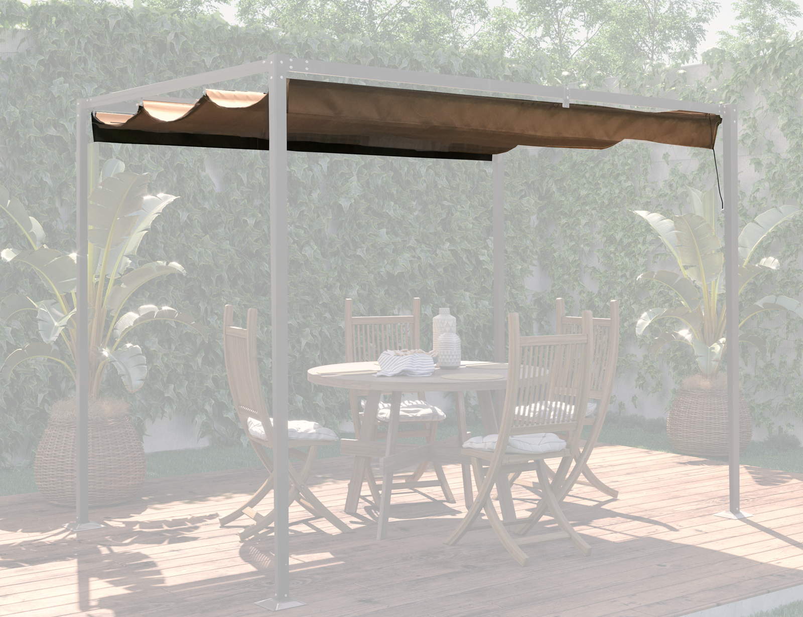 Toldo para pérgola de poliéster marrón Malta de 300x200 cm