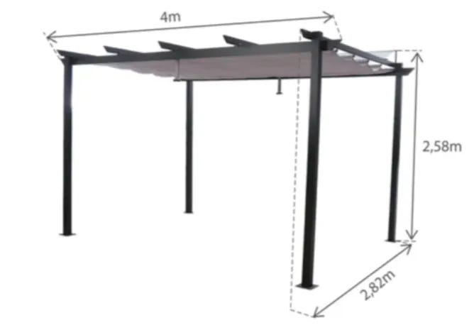 Pérgola de aluminio NATERIAL Omega antracita de 400x282 cm