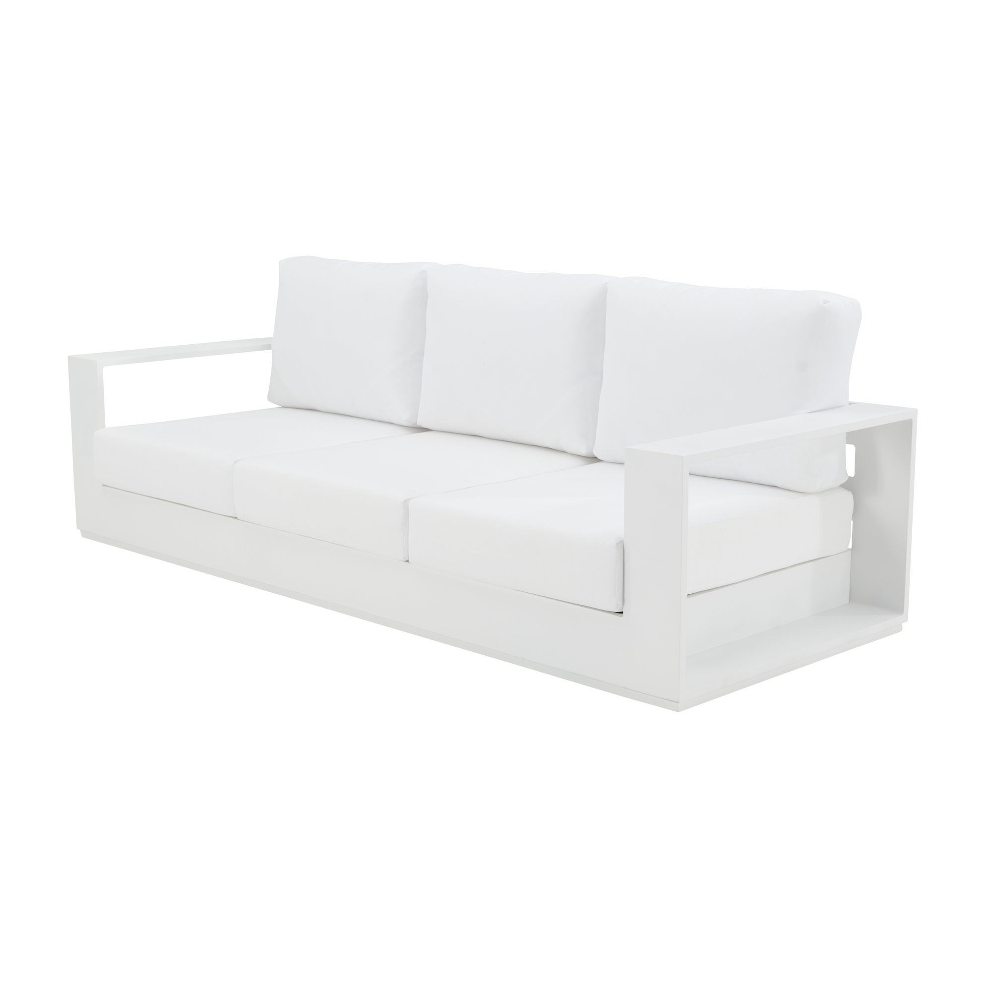 Sofá de jardín de aluminio Naterial Lagun Ferrari blanco de 3 plazas