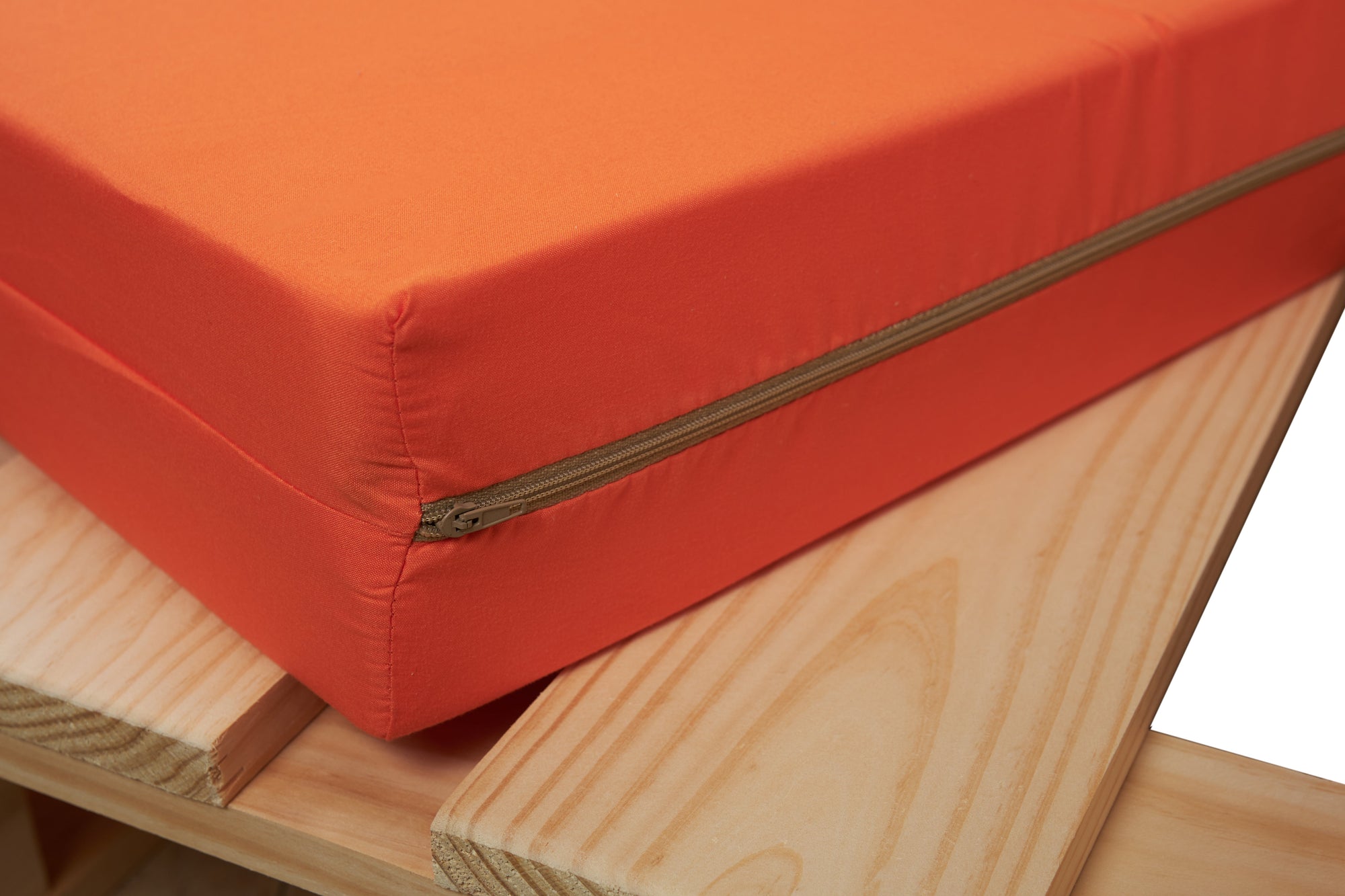 Conjunto Sofá de Palets + Cojines de tejido Microfibra (Asiento + Respaldo) - 120X60cm en color Naranja