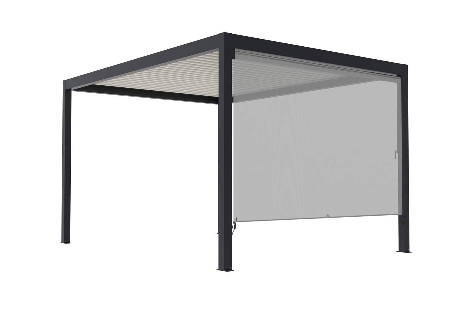 Toldo lateral pérgola Caleta de poliéster gris 288 x 288 cm