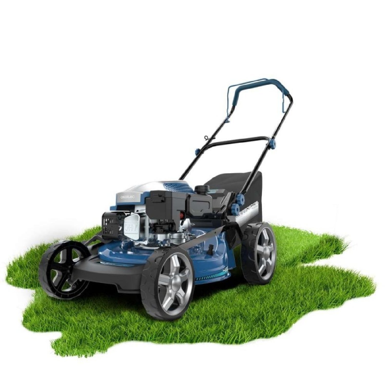 Cecotec Cortacésped de Gasolina Terrenator 3200.46 Total Z. Motor de 144cc, 2,4kW y 3,2CV, Cuerpo de Acero 46cm