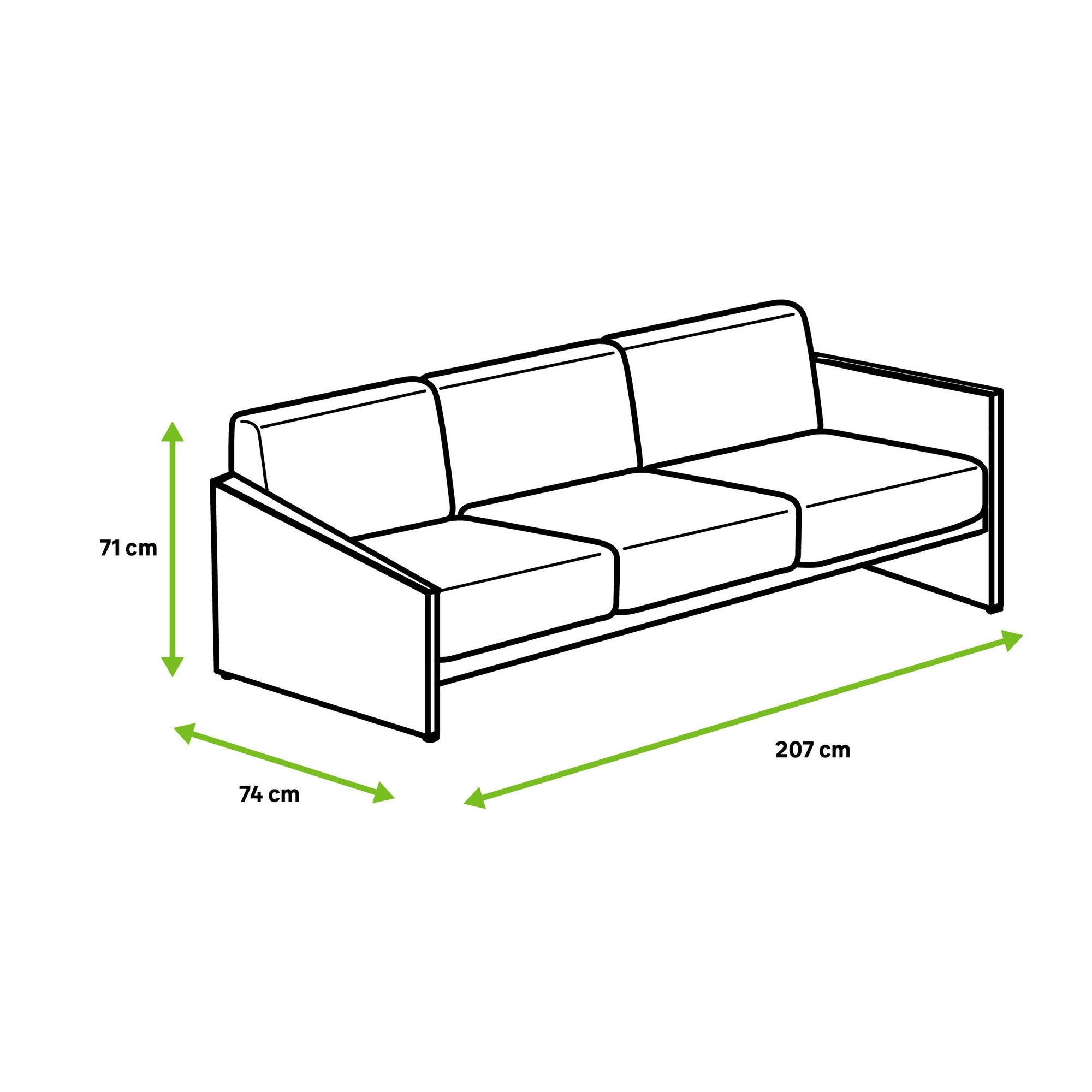 Sofá de jardín de aluminio con cojín Salonica blanco