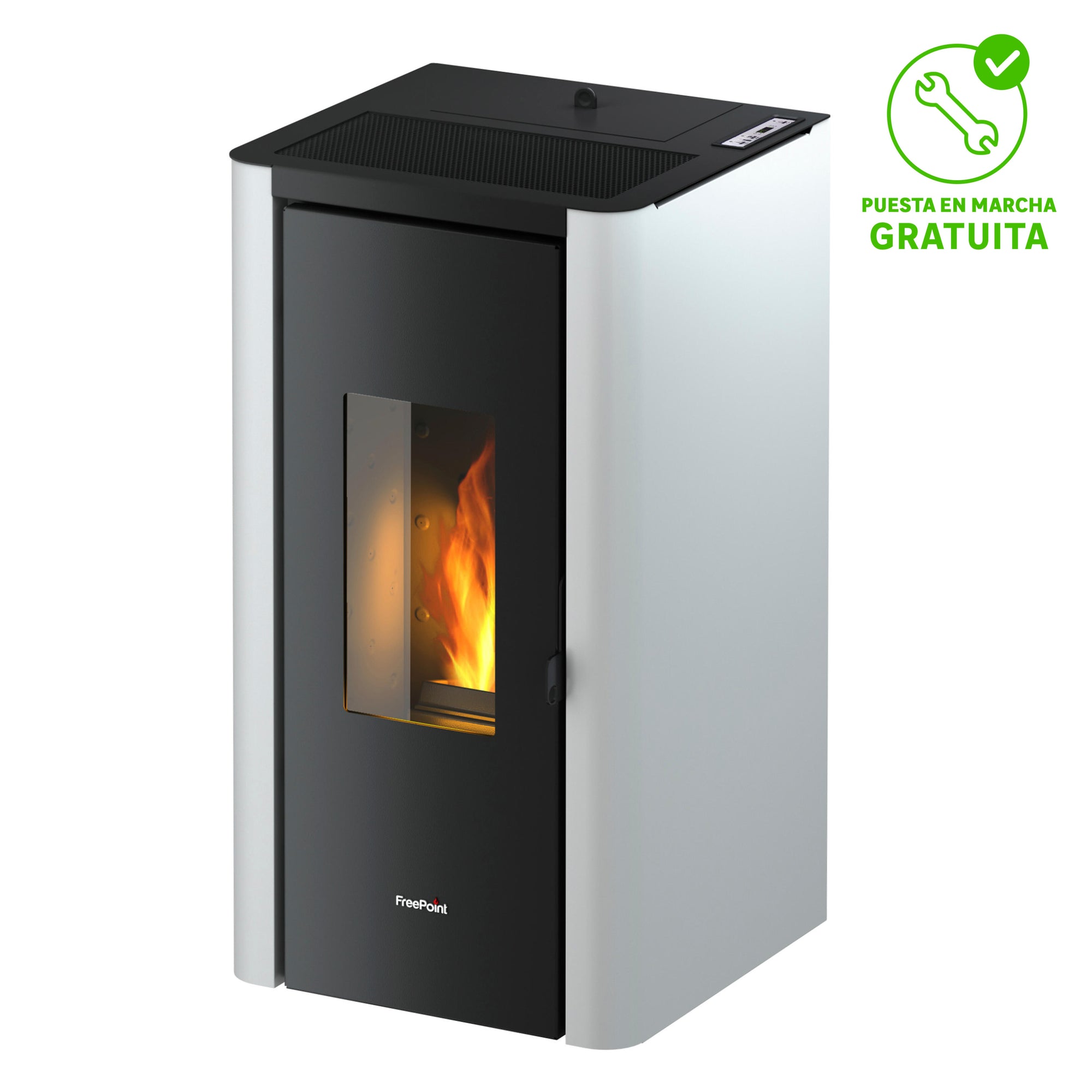 Estufa de pellet FREEPOINT Indigo 7 kW Blanca