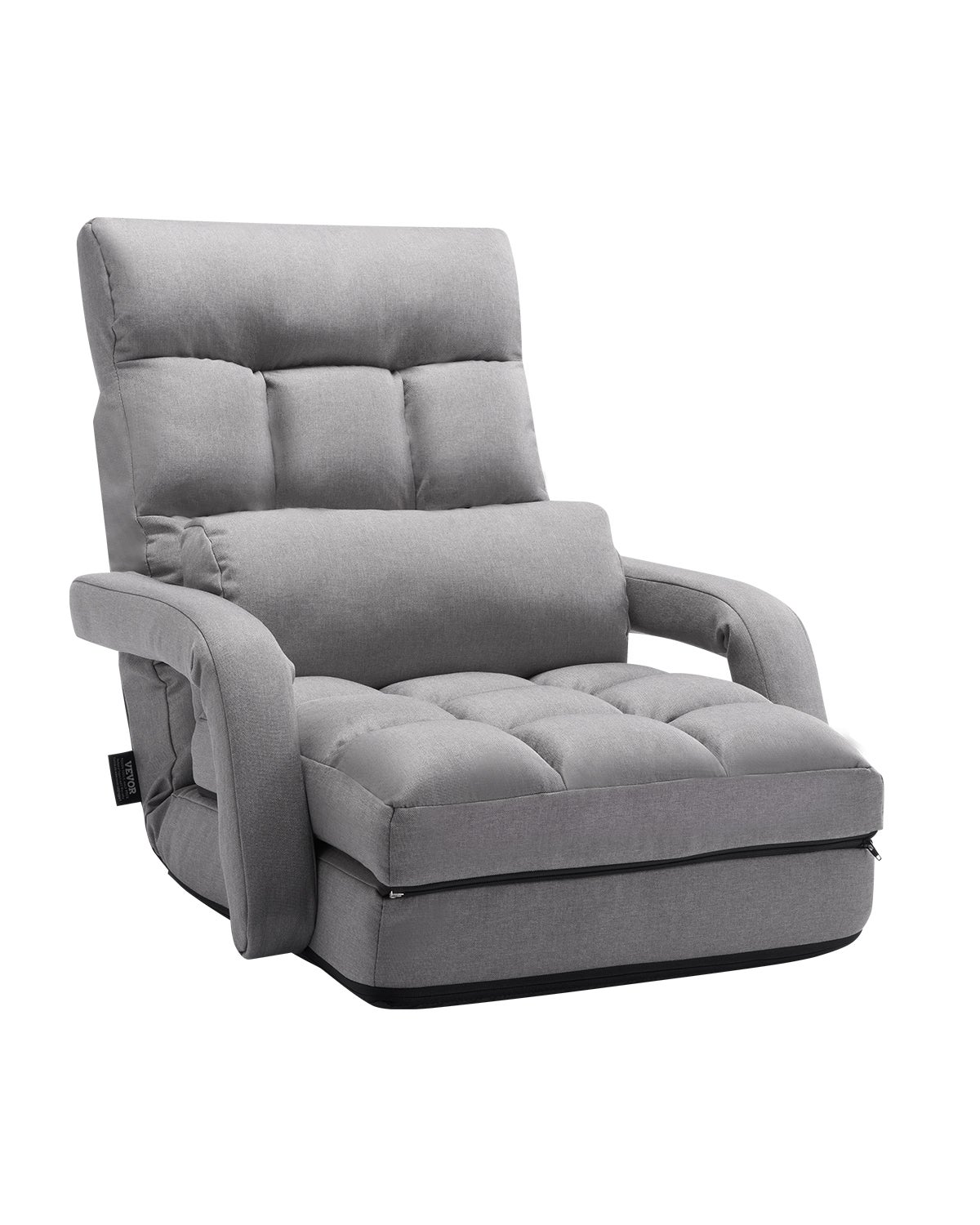 Silla de Suelo Plegable,Sillón de VEVOR 5 Posiciones Ajustables y Soporte Dorsal,Silla de Sofá con Reposabrazos para Adultos,con Cojín de Respaldo