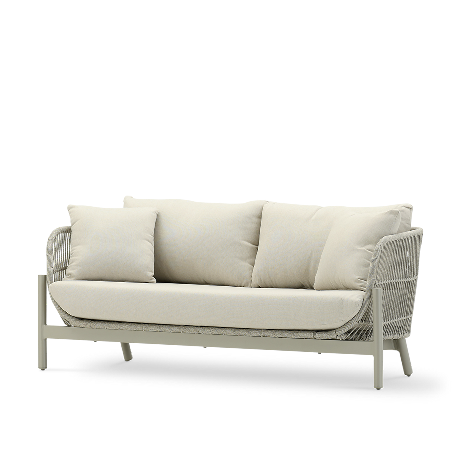 Sofá de jardín de aluminio y cuerda Milos gris de 2 plazas