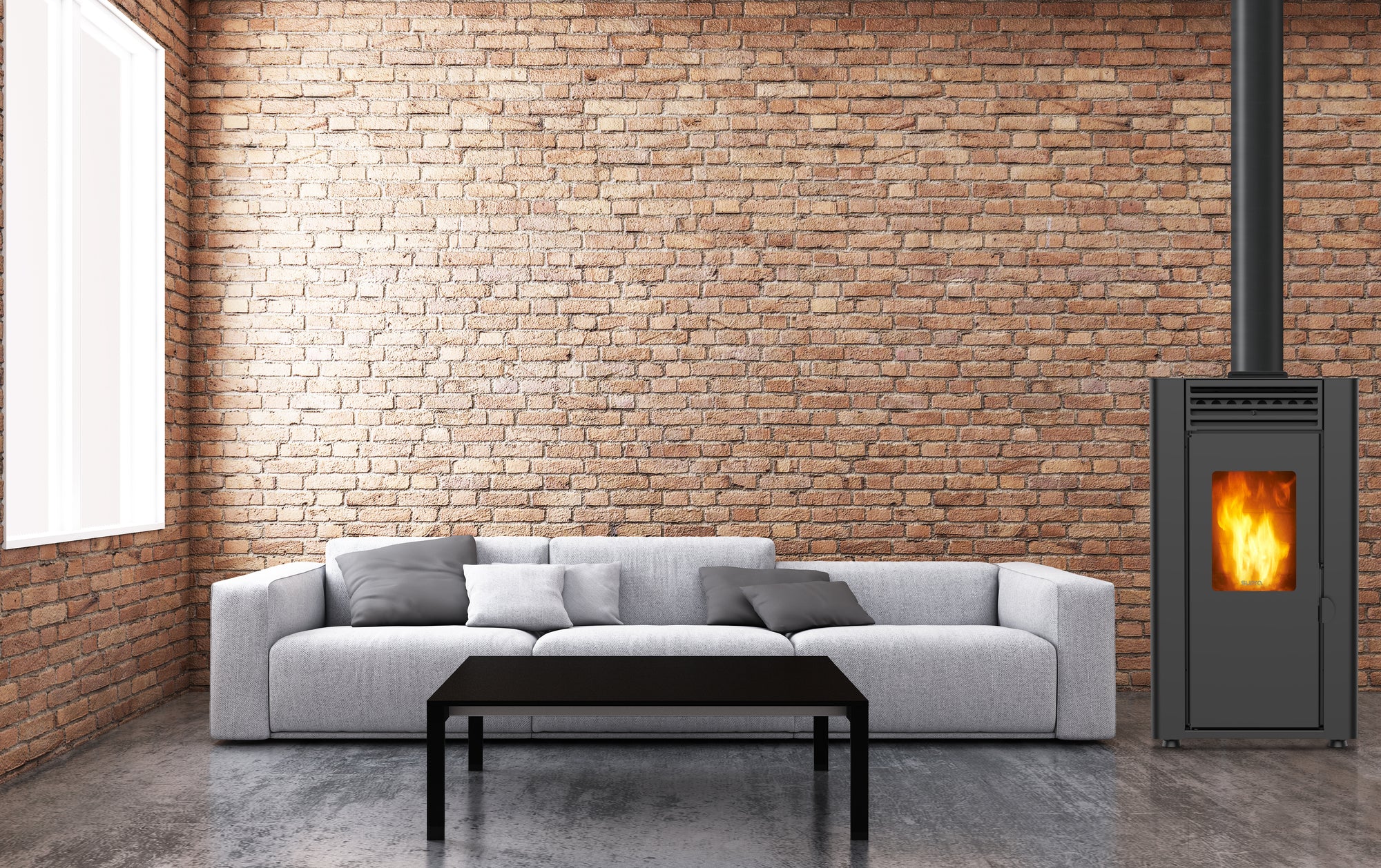 Estufa de pellet Eco ORPHÉE 12 kw de potencia