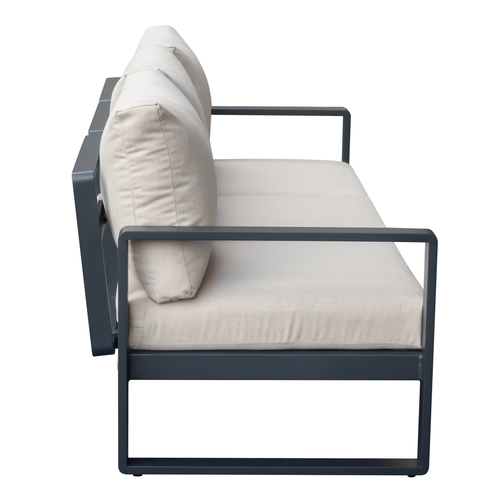 Sofá de jardín con cojín de jardín de aluminio Artemis gris