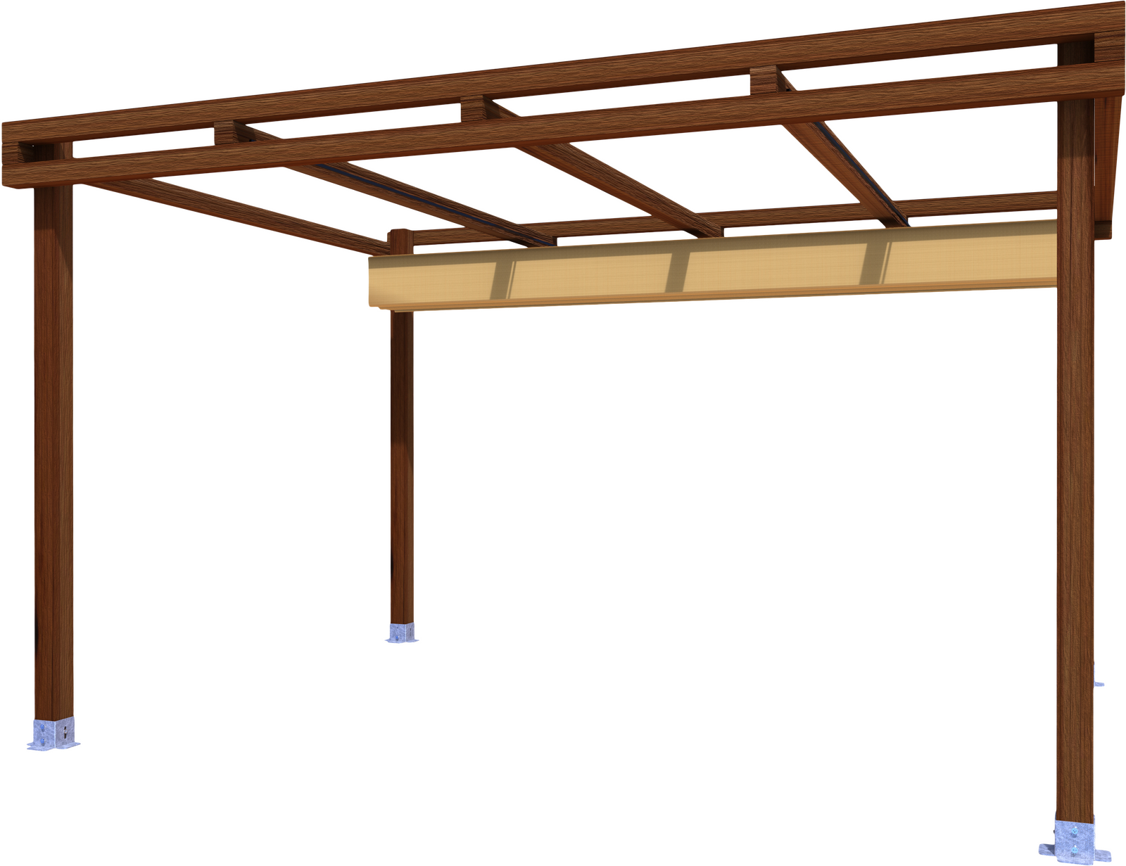 Pérgola de madera laminada Ruidera marrón de 400x300 cm
