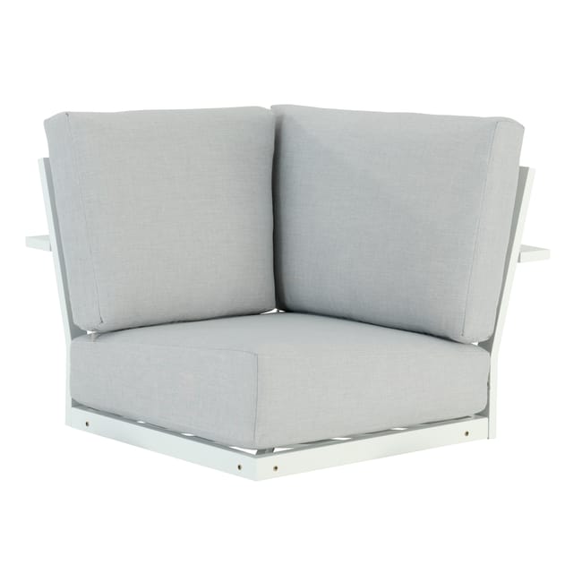 Sofá de jardín esquinero NATERIAL Athena de aluminio blanco
