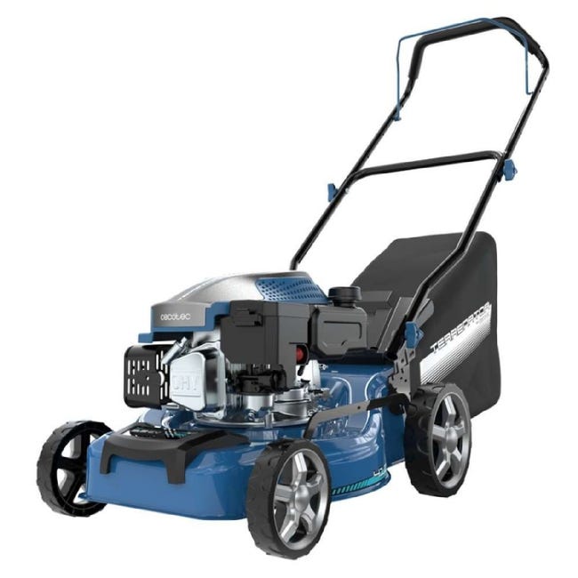 Cecotec Cortacésped de Gasolina Terrenator 2700.41 Total Z. Motor de 144cc, 2,4kW y 3,2CV, Cuerpo de Acero 41cm
