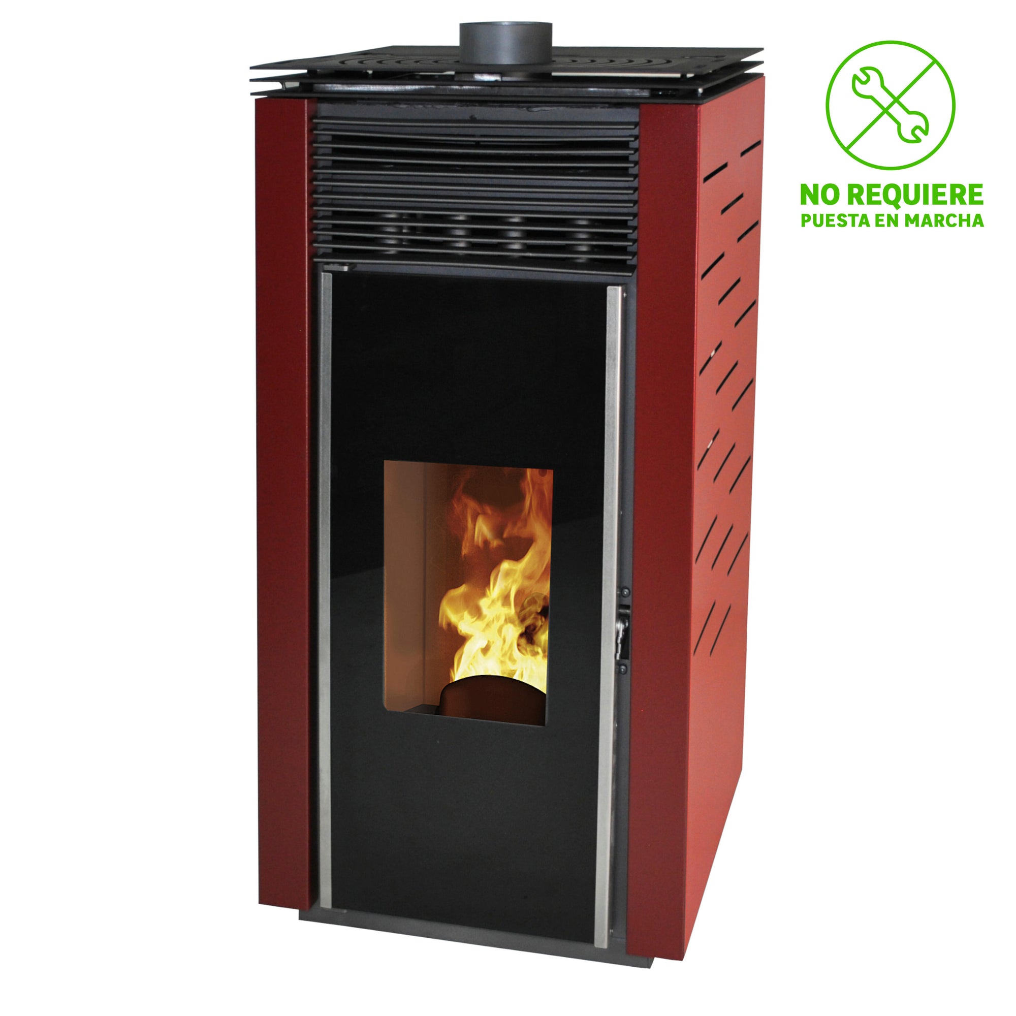 Estufa de pellet sin corriente eléctrica NEUS Nature 12 kw burdeos