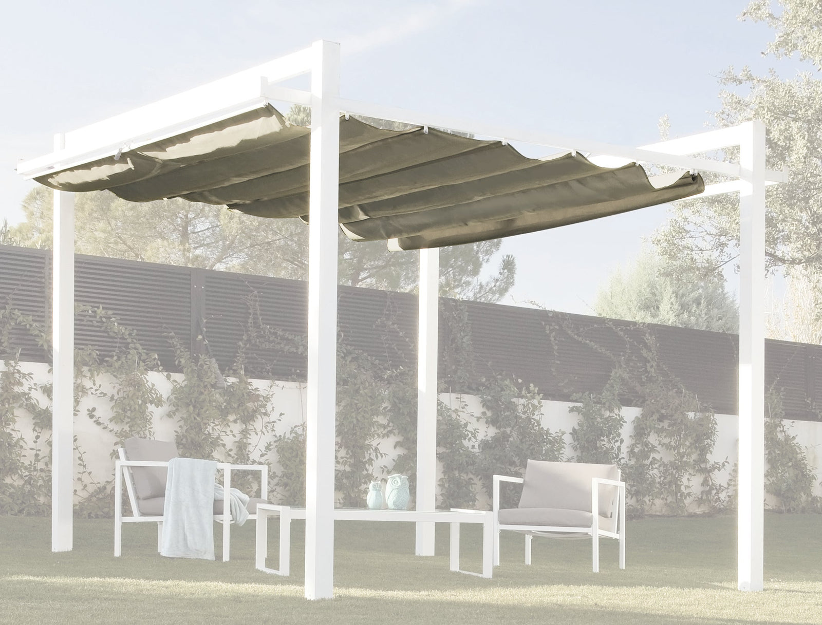 Toldo de marrón de 350x350 cm