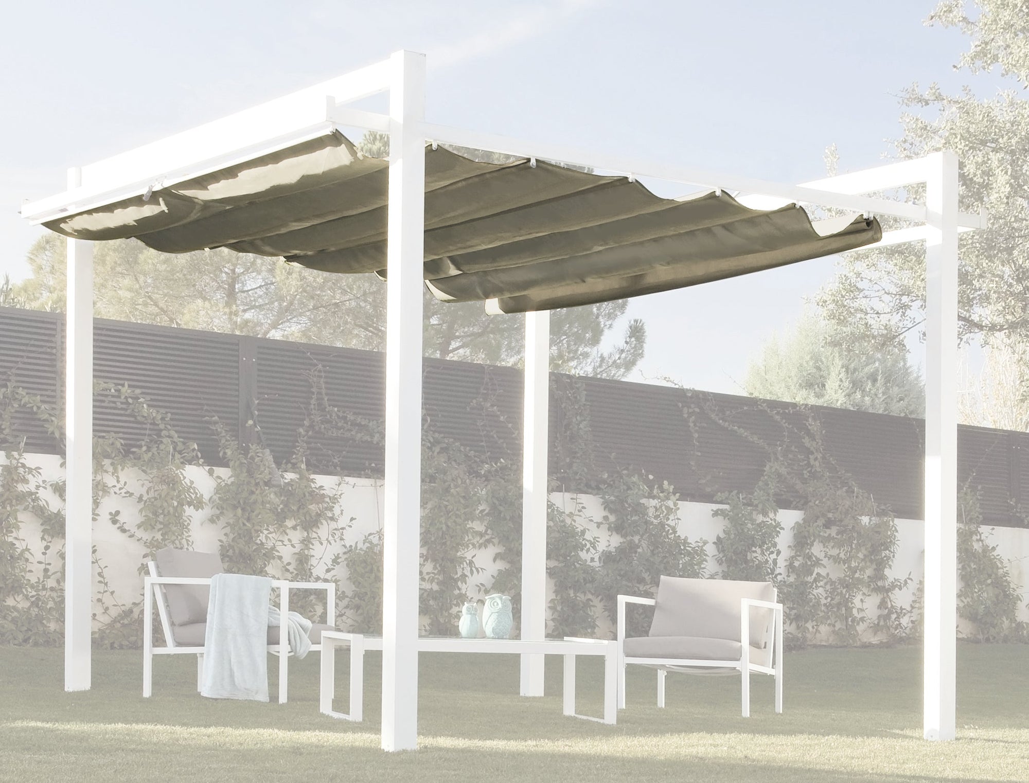 Toldo de marrón de 350x350 cm