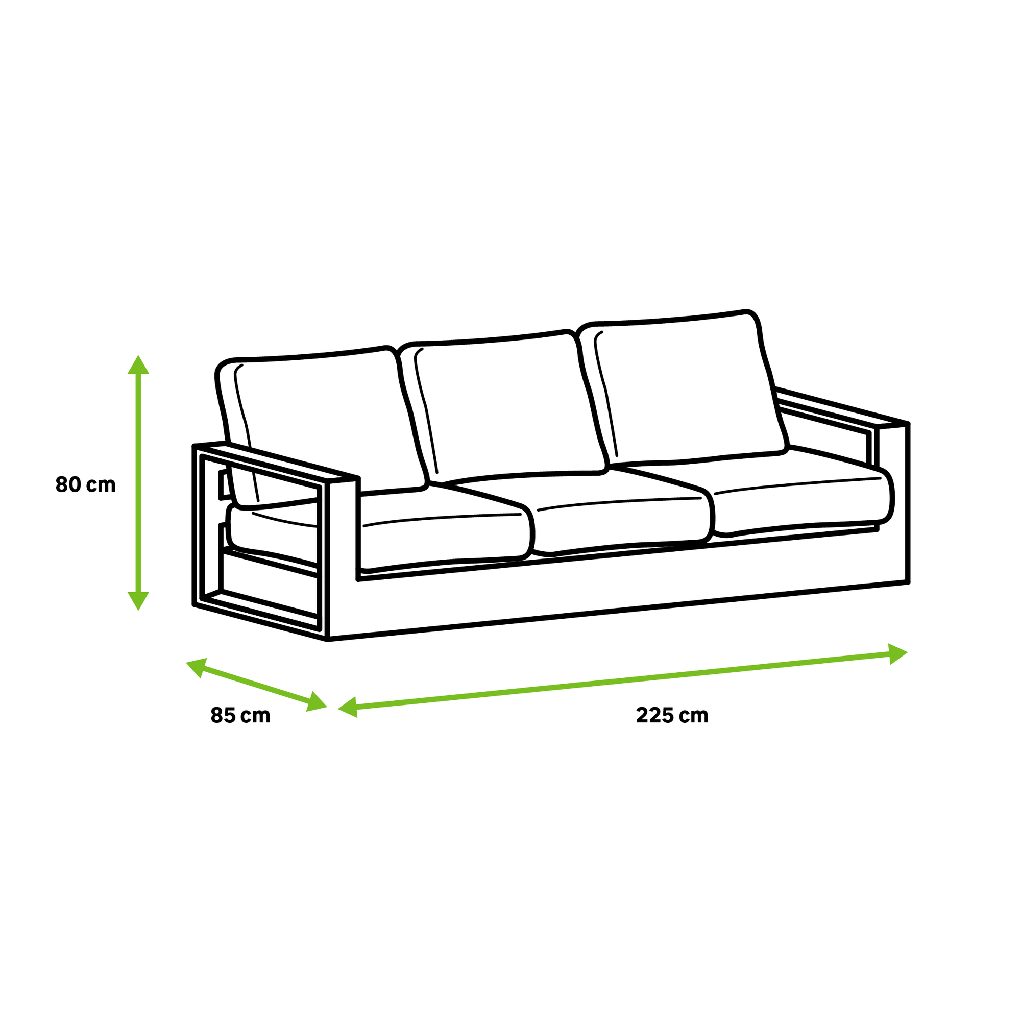 Sofá de jardín de aluminio Naterial Lagun Ferrari blanco de 3 plazas