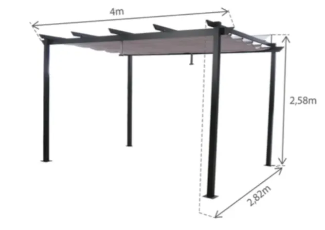Pérgola de aluminio Naterial Omega de 282x400 cm efecto madera