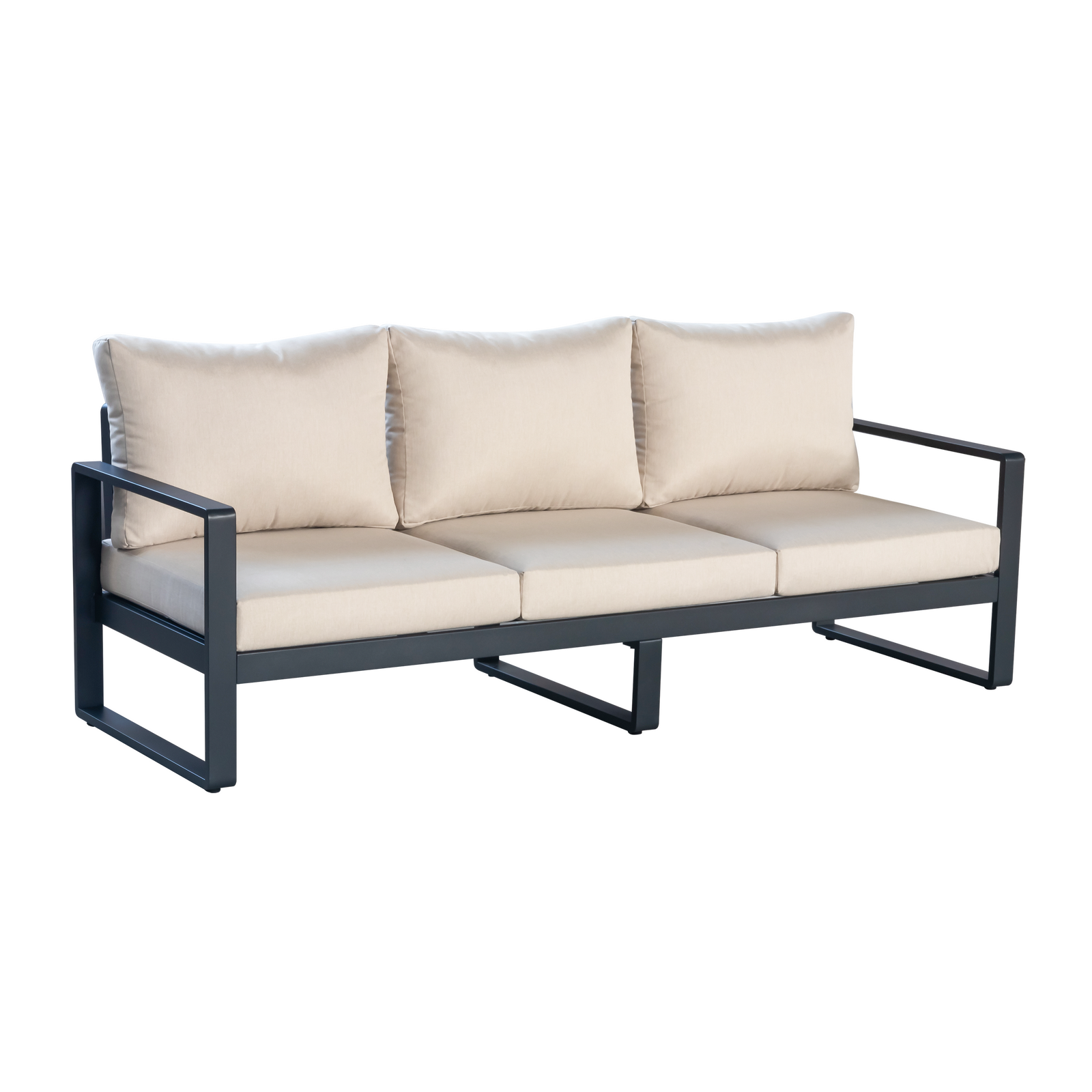 Sofá de jardín con cojín de jardín de aluminio Artemis gris