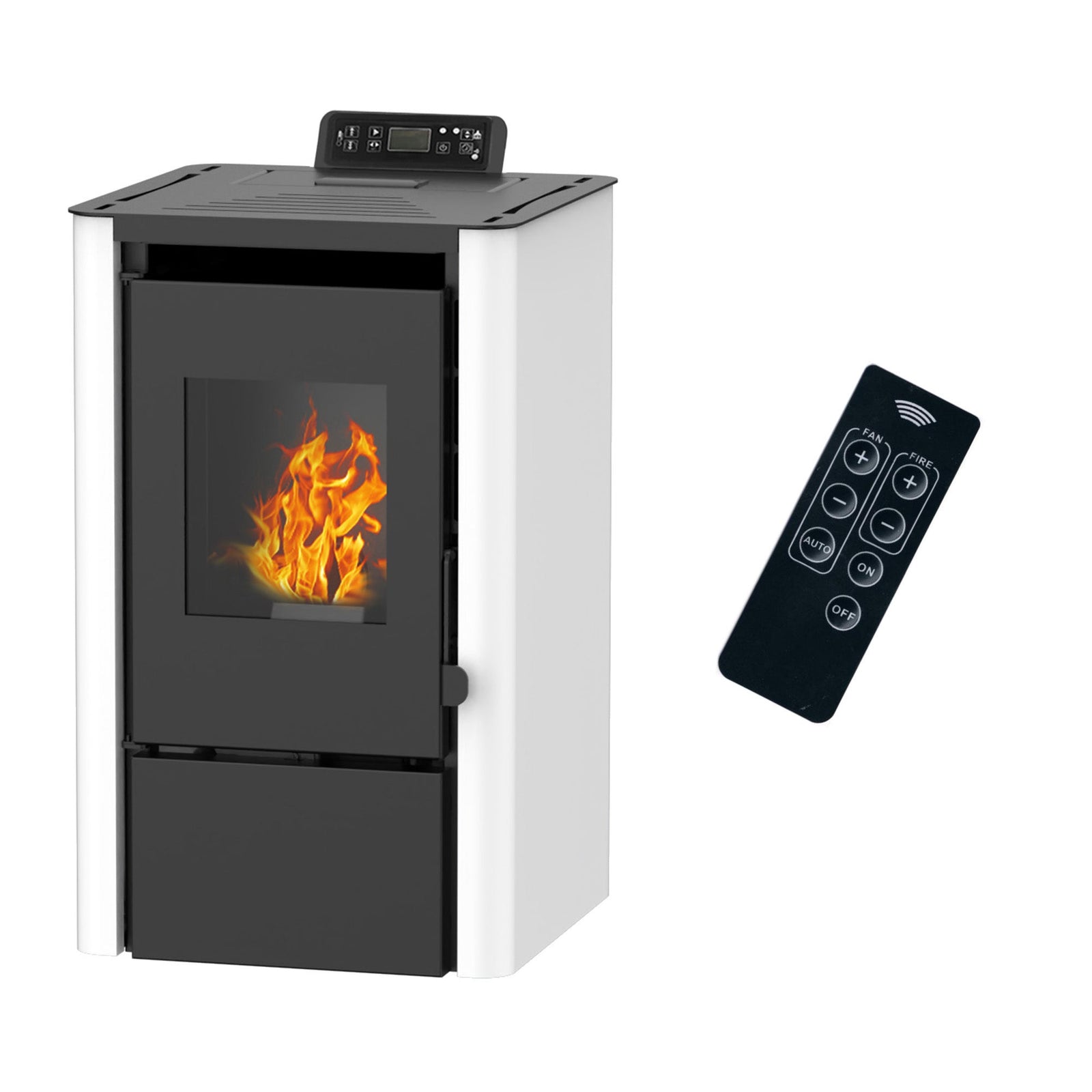 Estufa de pellets de aire Anita 7,6 kW Sannover Blanco