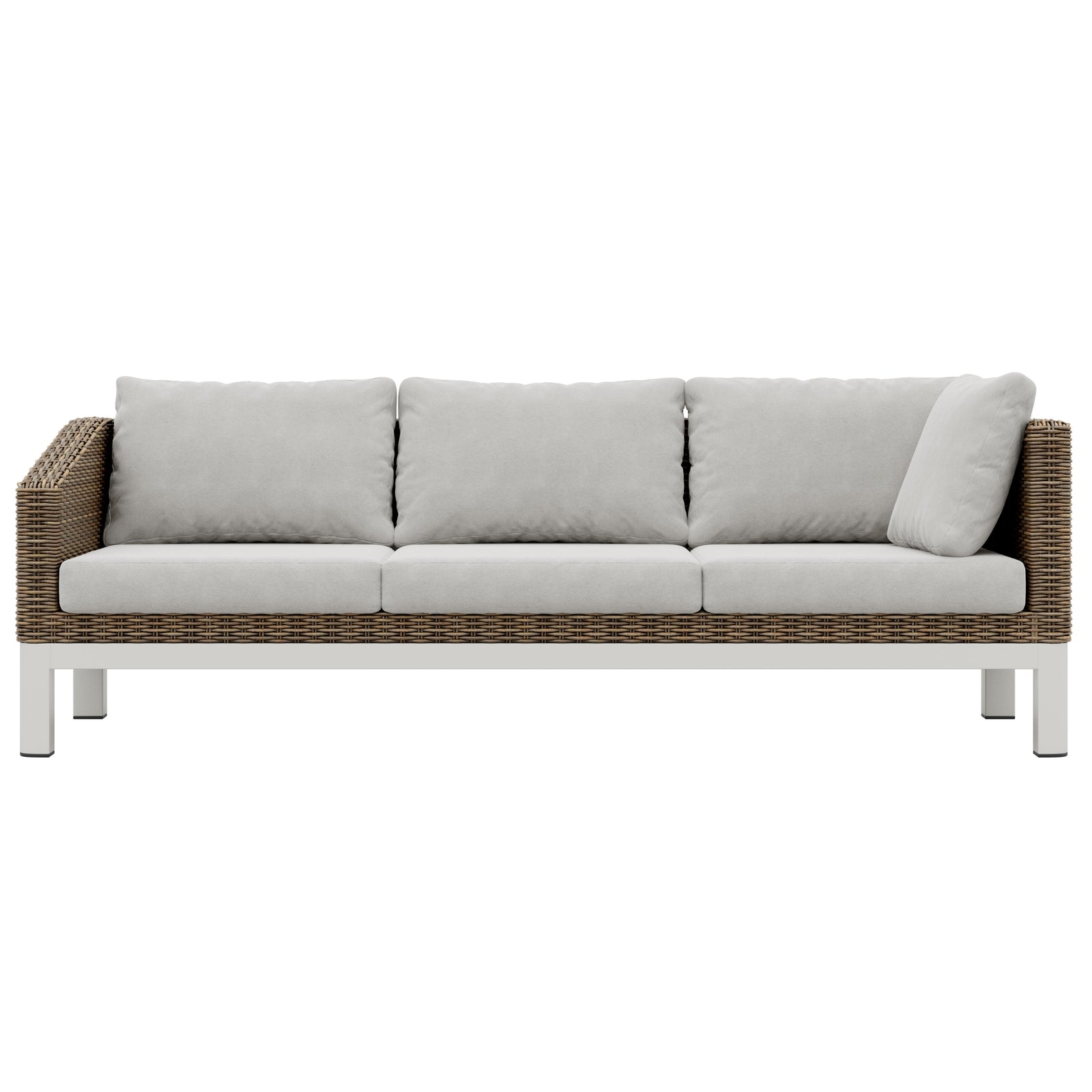 Sofá de jardín de aluminio con cojín Salonica blanco