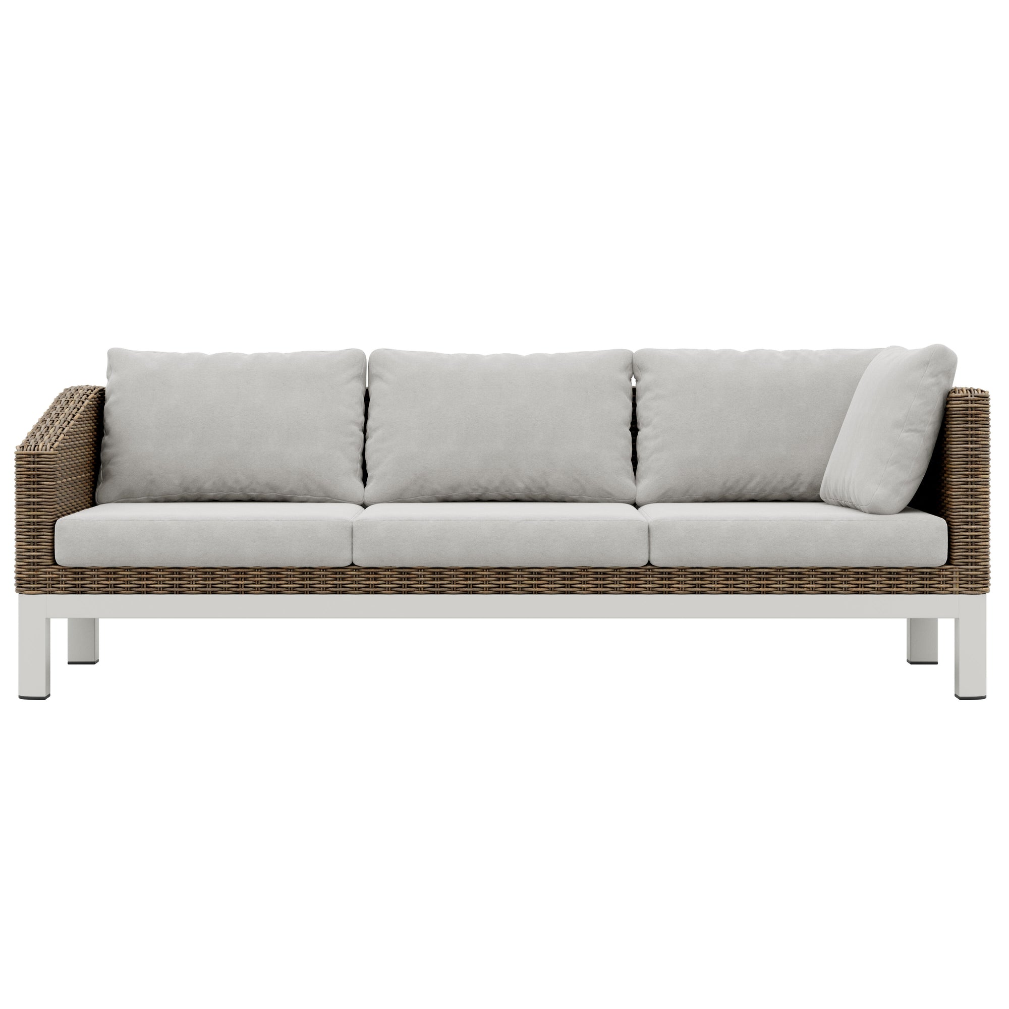 Sofá de jardín de aluminio con cojín Salonica blanco