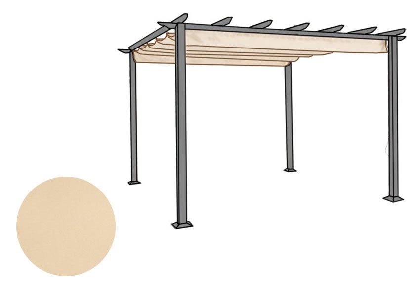 Toldo color crudo de 257x344 cm para pérgola Excelence 300x400 cm