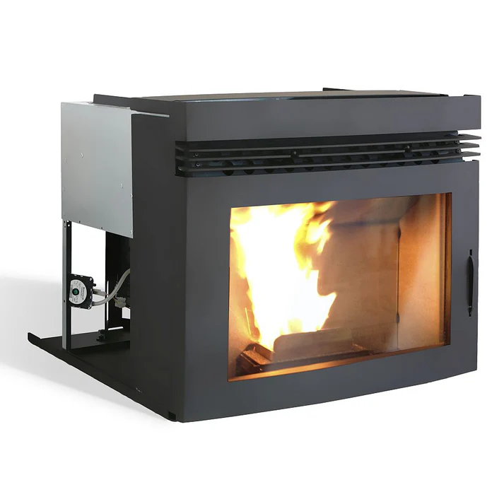 Estufa Insertable de Pellets 14,5 kW Calefacción Potente para Espacios Hasta 125m². Ideal para Renovar Chimeneas