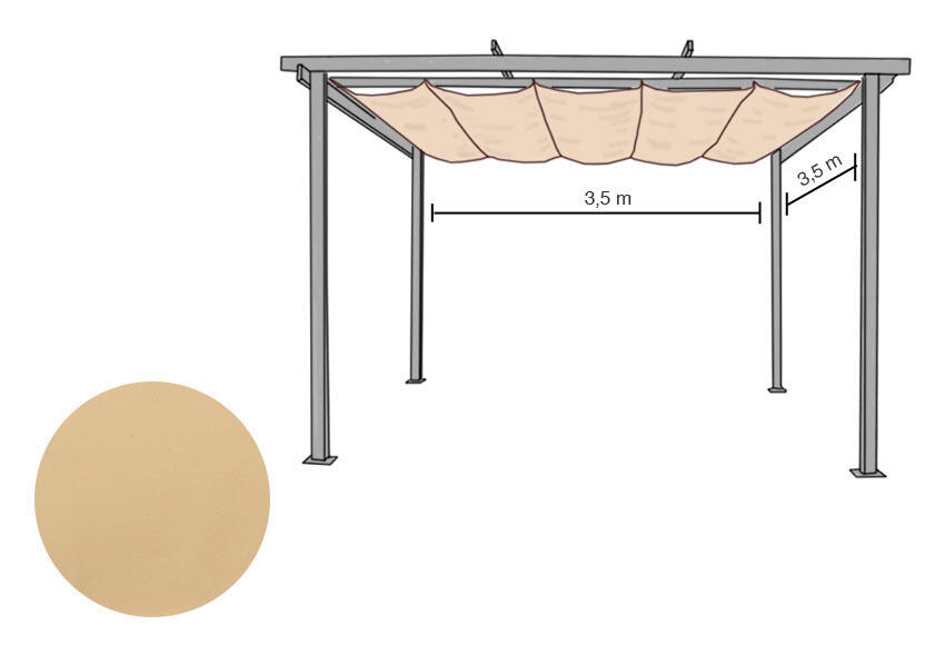 Toldo de poliéster blanco de 350x350 cm