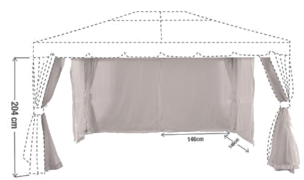 Pack 4 mosquiteras pérgola Ysis 300x300 cm