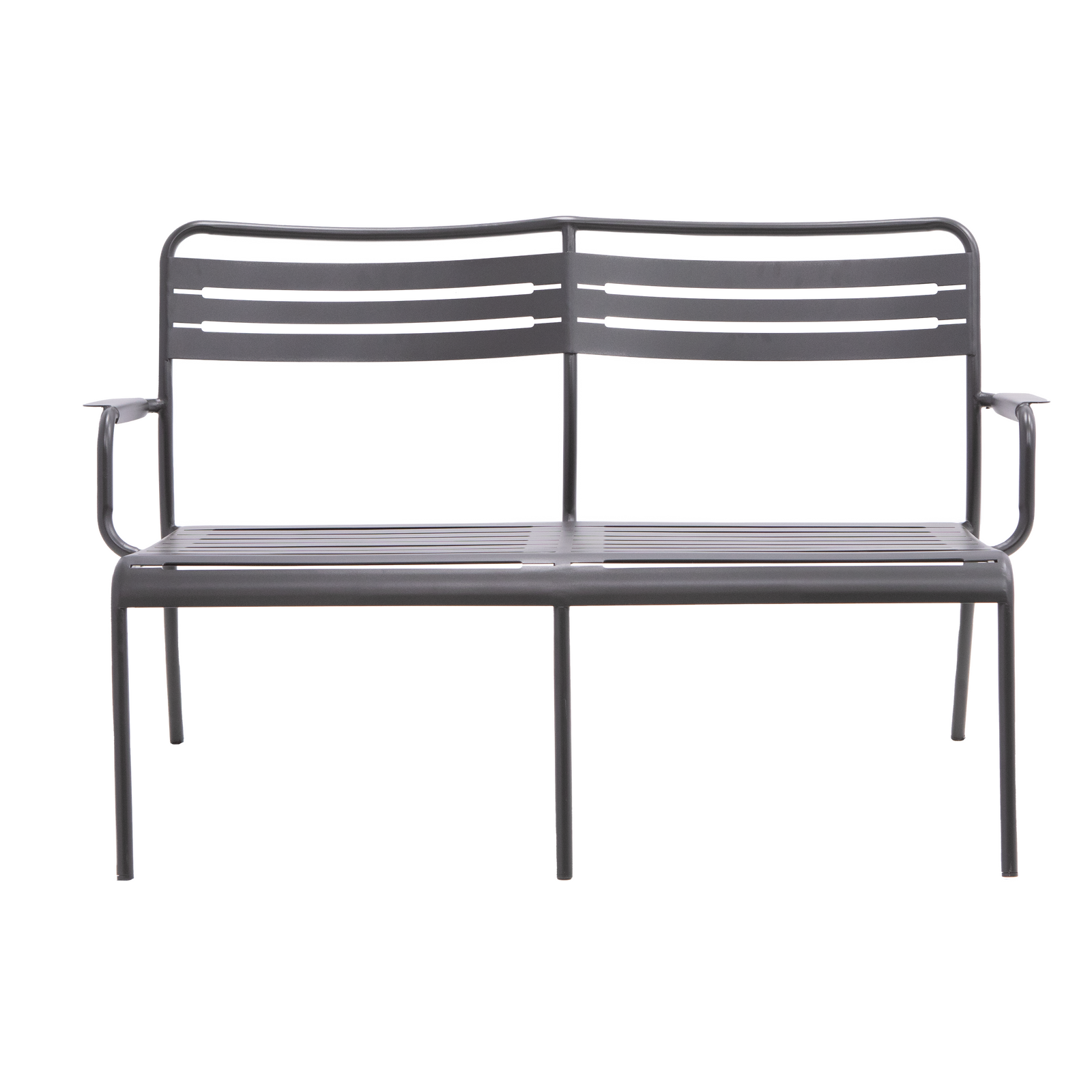 Banco de jardín NATERIAL Café II de acero antracita 2 plazas