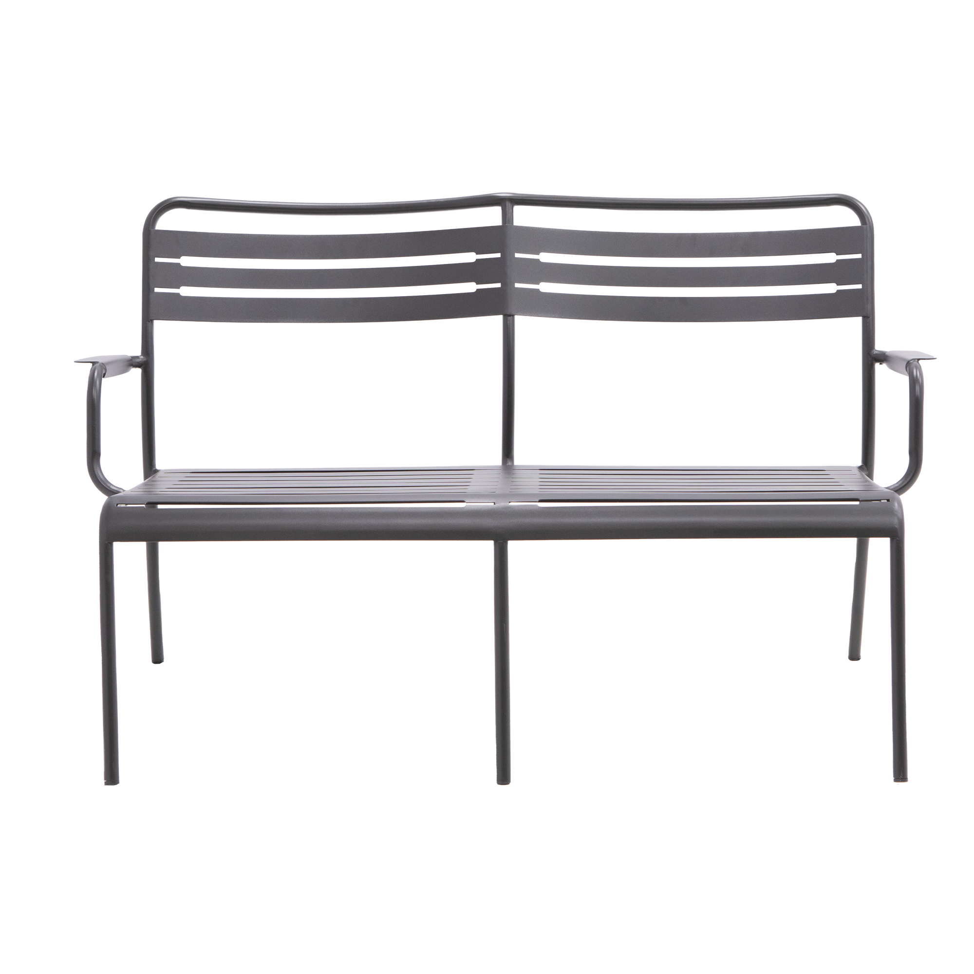 Banco de jardín NATERIAL Café II de acero antracita 2 plazas