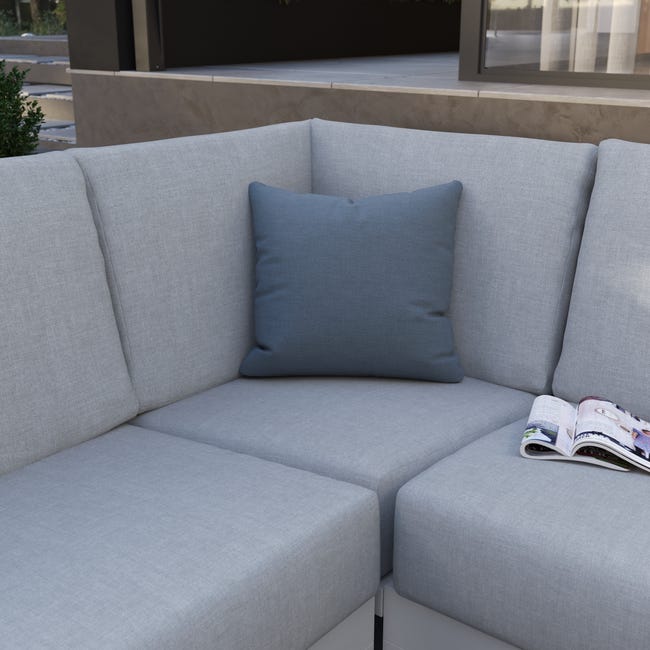 Sofá de jardín esquinero NATERIAL Athena de aluminio blanco