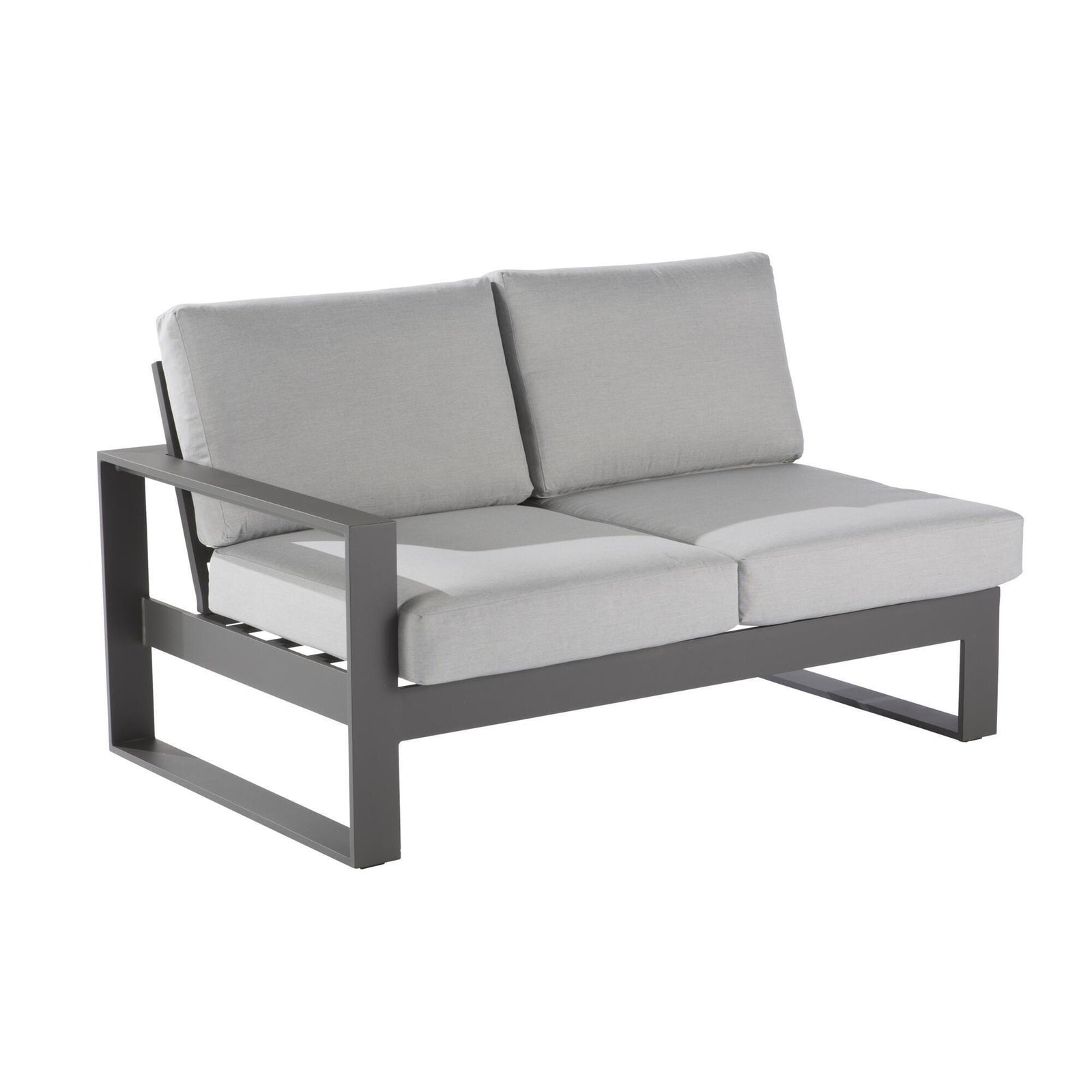 Set 2 sillones de jardín con cojín de aluminio NATERIAL Las Vegas gris