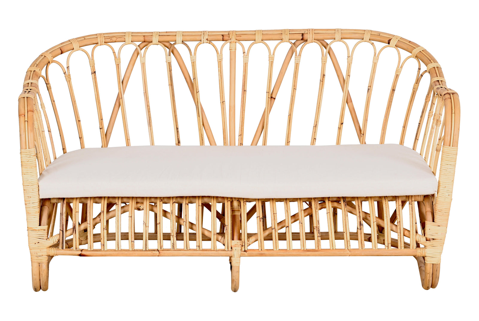 Sofá de jardín de ratán natural Bombai beige