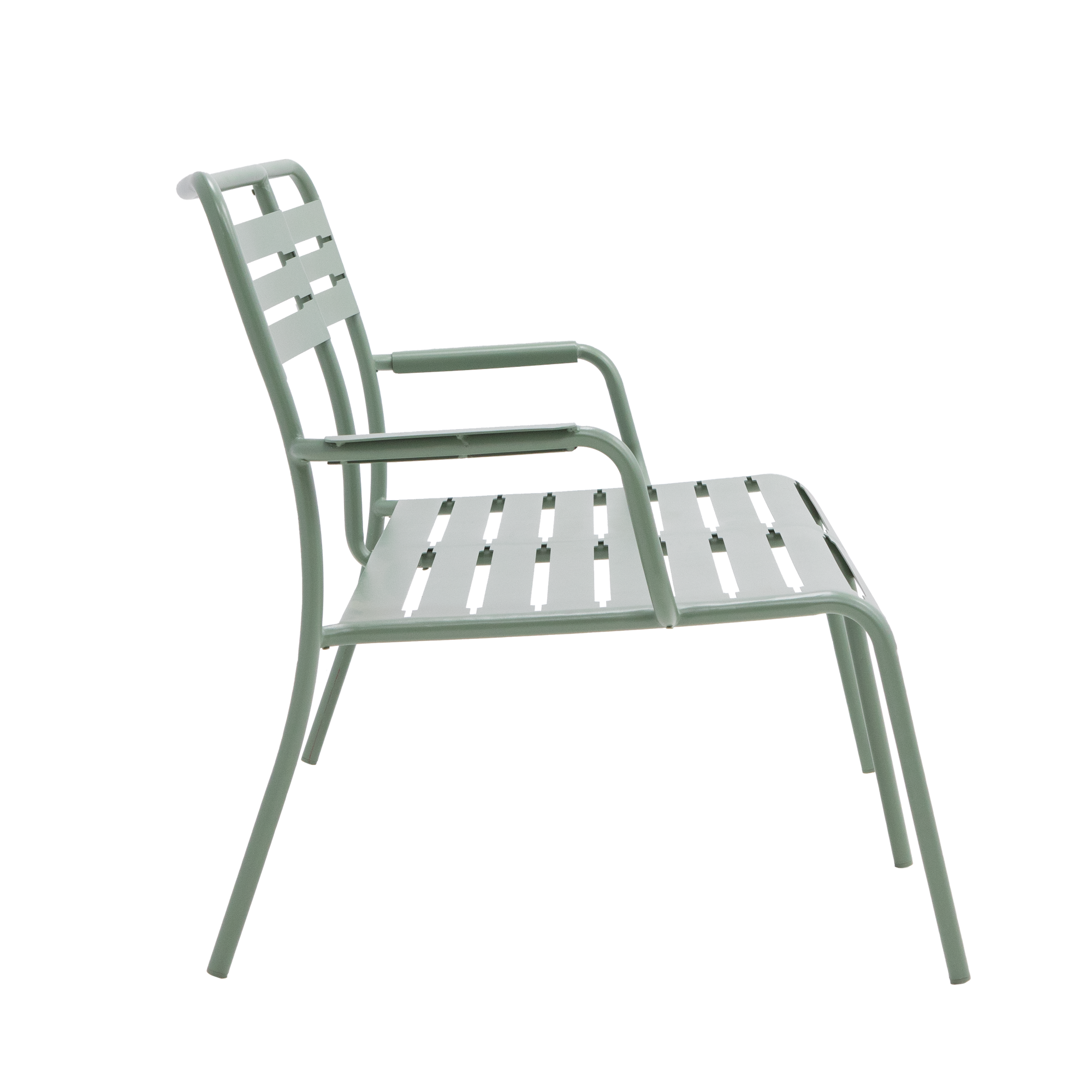 Banco de jardín NATERIAL Café II de acero verde para 2 personas