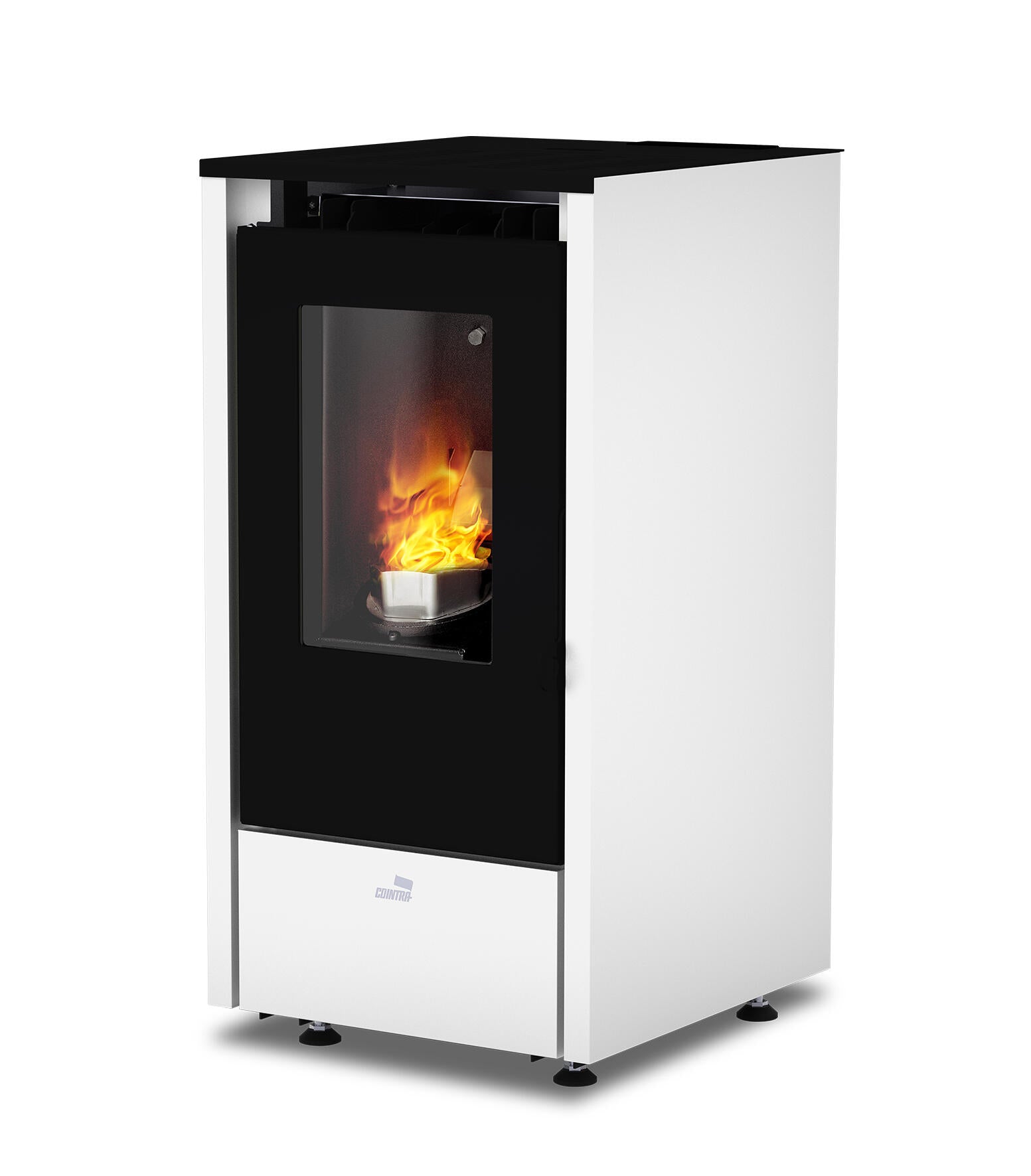 Estufa de pellet Eco Mensa de 6,4 kW en color blanco