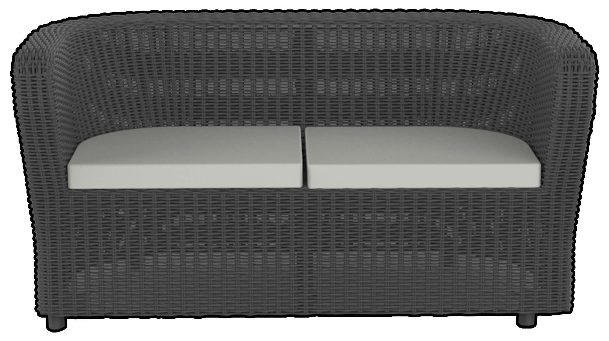 Sofá de exterior de resina trenzada Nova gris