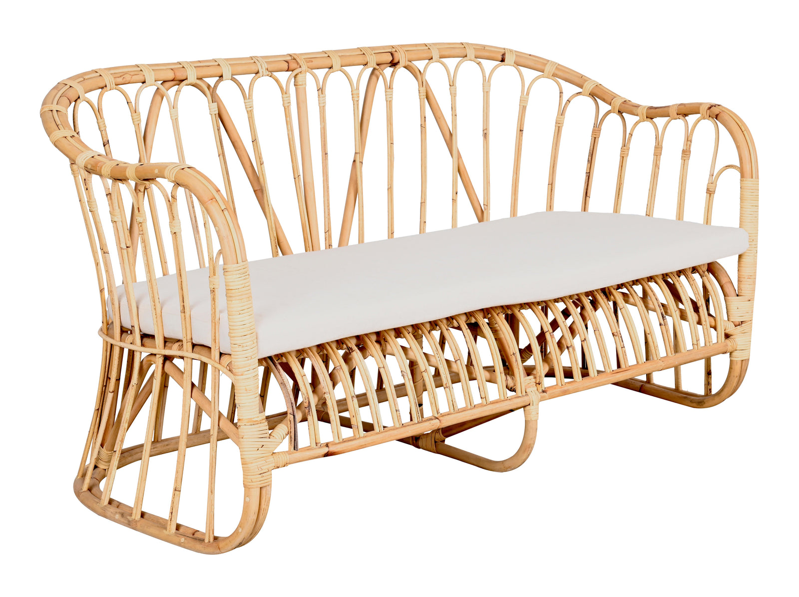 Sofá de jardín de ratán natural Bombai beige