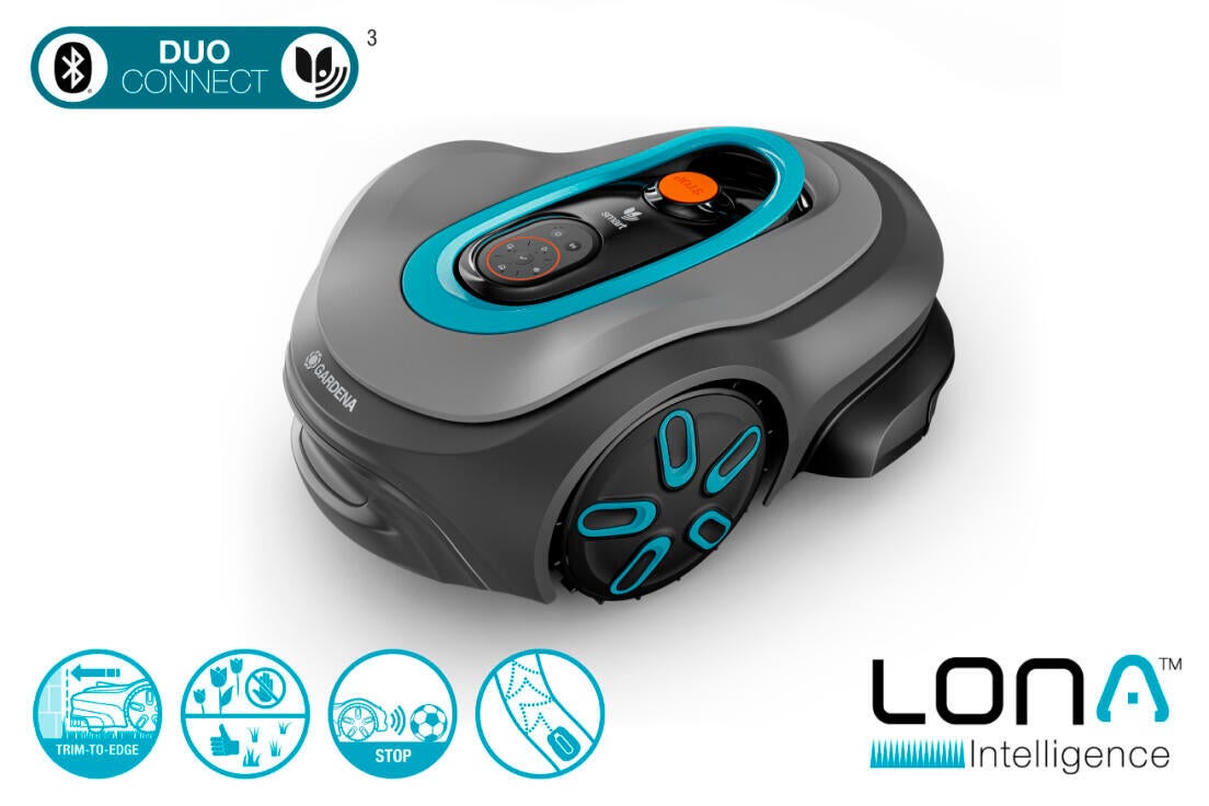 Cortacésped robot GARDENA 19901-26 hasta 800 m2 programable