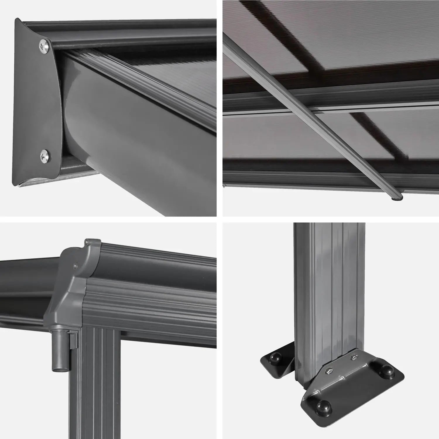 Pérgola 3x5m de aluminio con canalón