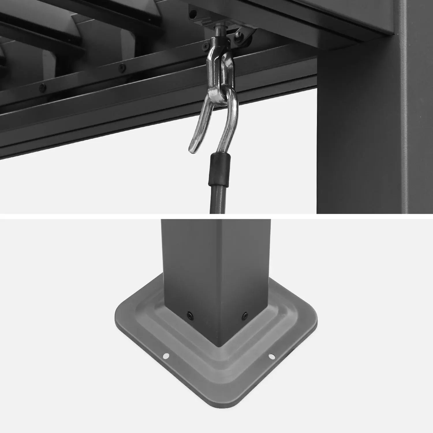 Pérgola bioclimática 3x3m de lamas de aluminio y acero