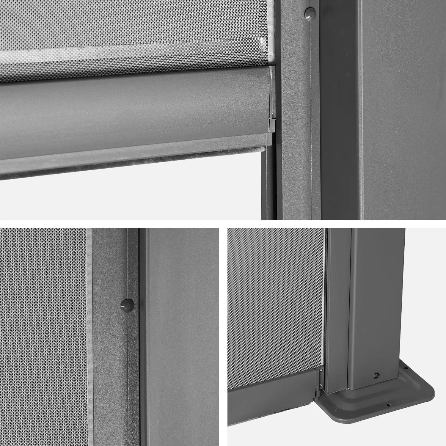 Pérgola bioclimática 3x4m de aluminio y acero + toldo 4m